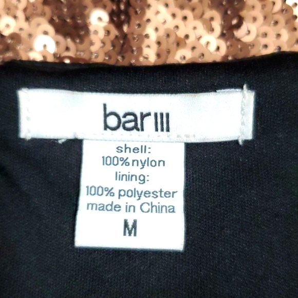 "Bar III" Bronze Sequined Sleeveless Short Top - Picture 5 of 8